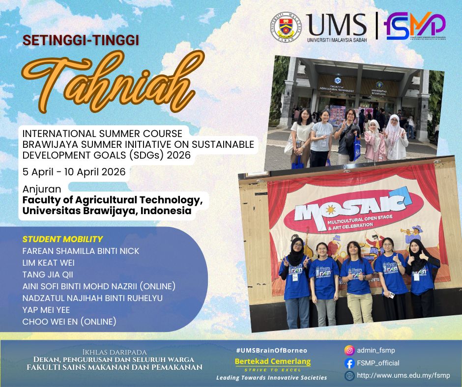 Mobiliti Antarabangsa Pelajar FSMP UMS: Penyertaan dalam International Summer Course SDGs 2026